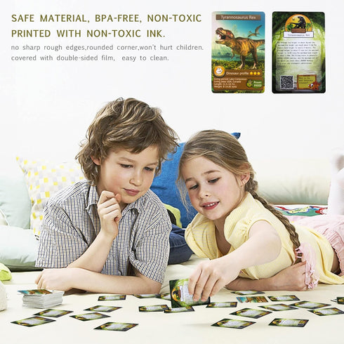 55PCS Dinosaur Learning Recognition Flash Cards, Educational Toys for Kids, Gift for Boys and Girls