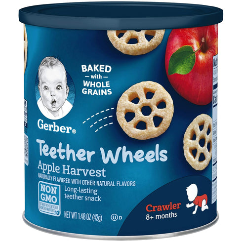 Gerber 1.7 12 Count (Pack 6) 1.48 (Pack 6) Snacks for Baby Teethers, Gentle Teething Wafers, Banana Peach, Ounce