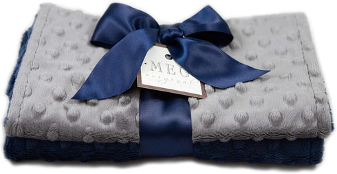 MEG ORIGINAL Navy Blue & Charcoal Baby Boy Minky Dot Burp Cloths,