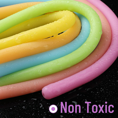 9 Pack, Mr. Pen- Monkey Noodles Fidget Toy, Marshmallow Playground Color Theme, Colorful Non-Toxic Silicone, Stretchy