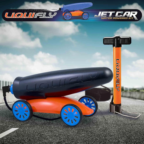 Heebie Jeebies Liquifly Jet Car, Water Powered Race Car with Air Pump, STEM Activity for Kids Ages 6+