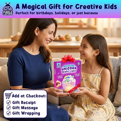 8-12 7 8 9 10-12, 8-12 PURPLE LADYBUG Make Your Own Unicorn Night Light for Girls - Unicorn Gift Craft Kits for Girls