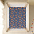 Jynexis 52x28 Crabs Stars Blue Pattern Baby Crib Sheets, Cotton Fitted Crib Sheet, Soft Breathable, Fits Standard