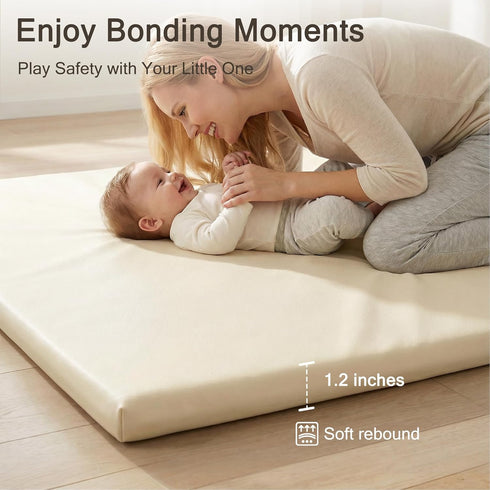 50x50 50x50 1.2" Vegan Leather Baby Play Mat, Thicken Foam Play Mat for Infants and Toddlers, Padded & Cushioned
