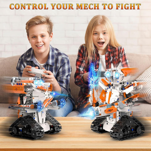 QHECTTY 5in1 689 Set 6 7 8 9 10 11 12+ STEM Robot Building Toys for Kids, Remote & APP Controlled Robot Car Tank STEM
