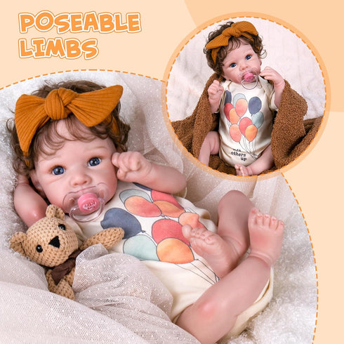 Aori Lifelike Reborn Baby Dolls - Realistic 20 Inch Girl Newborn Doll with Gift Box Set for Kids 3+