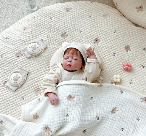 Jackcsale Baby Play Mat for Infant Toddler - Round Cotton Detachable Washable Crawling Area Rug - Floor Playmats Carpet