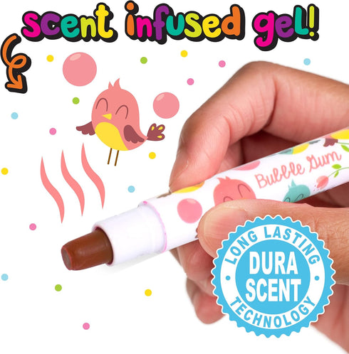 5 Count Scentco Spring Smelly Gellies - Patented Gourmet Scented Glidewrite Gel Coloring Sticks, Crayons, Highlighters