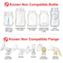 Maymom Bottle Thread Changer - Compatible with Spectra 9 Plus S1 S2 Flange, 4pc/pk for Lansinoh Mam Pigeon Bottle