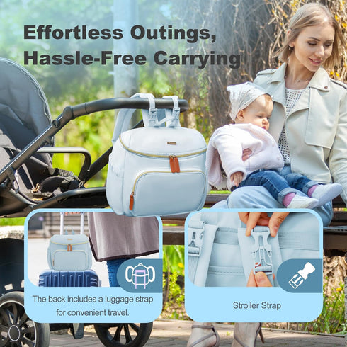 Backpack Backpack Compact Diaper Bag Lightweight & Waterproof Baby Bag for Moms & Dads, Includes Changing Pad