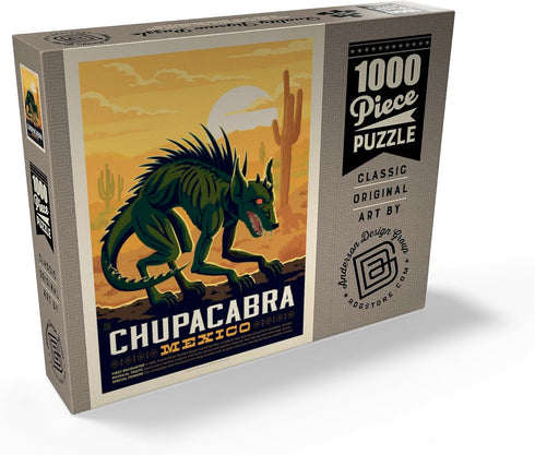 MyPuzzle Mythical Creatures: Chupacabra, Vintage Poster - Premium 1000 Piece Jigsaw Puzzle for Adults