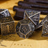 UDIXI Metal DND Dice 7PCS Polyhedral Dice Set - Ancient Silver for RPG Dungeons