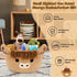 Set 2PCS Pack 2 Small Highland Cow Basket for Nursery, Woven Cotton Rope Storage Cow Basket, Cute Baby Blanket Gift