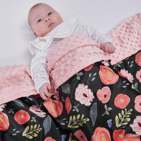 Baby Blanket for Boys Girls Super Soft Blanket,Fluffy Warm Lightweight Baby Receiving Blankets,Double Layer with Dotted Backing for Toddler NurseryQSTEHEML Baby Blankets (Flower, 30*40inch) by QSTEHEML