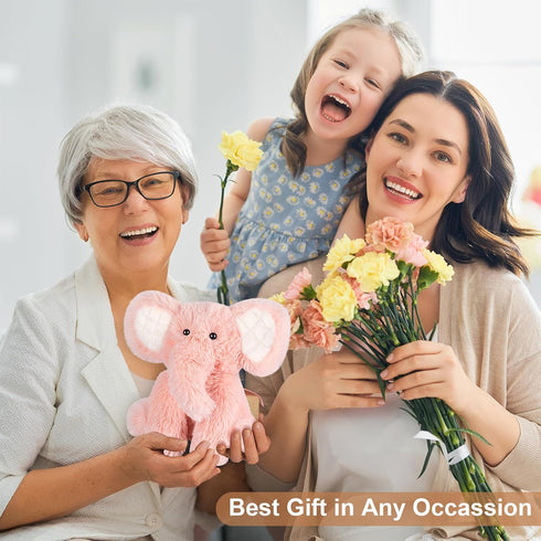 SuzziPals Heatable & Coolable Elephant Stuffed Animals, Microwavable Heating Pads, Stress & Discomfort Relief