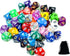 SmartDealsPro 50-Pack D6 D12 D20 6 12 20 Sided Dice Polyhedral Dice