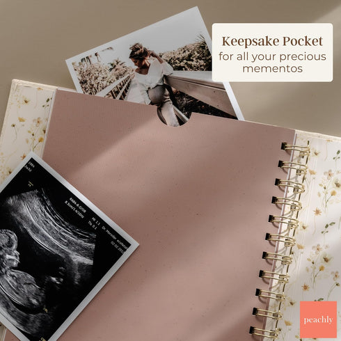 Peachly Pregnancy Journal - Linen Pregnancy Book to Capture Every Milestone - Pregnancy Must Haves - Baby Book Keepsake