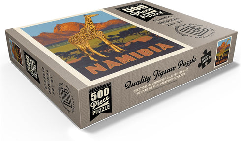 MyPuzzle Namibia, Africa Vintage Poster - Premium 500 Piece Jigsaw Puzzle for Adults