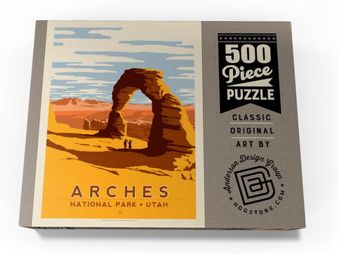 MyPuzzle Arches National Park: Delicate Arch, Vintage Poster - Premium 500 Piece Jigsaw Puzzle for Adults