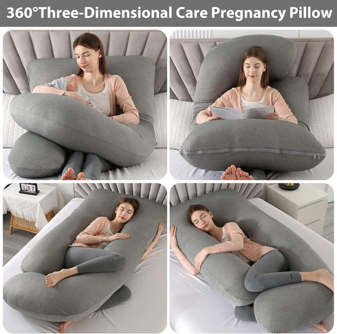 BATTOP Pregnancy Pillows with Cooling Cover,Maternity Body Pillow for Sleeping,Support for Back,HIPS,Legs,Belly