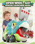 Cozycharm 9 1 8 3 4 5+ in Dinosaur Toys for Boys, Dinosaur Transport Truck with Pull Back Dino Cars, Toys for Year Old