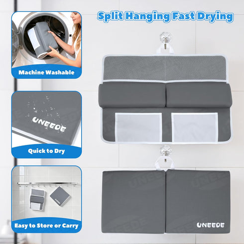 Elbow Set, 1.5 Elbow UNEEDE Baby Bath Kneeler and Rest Pad Thick Memory Foam Bath Kneeling Pad with Support, Bathtub