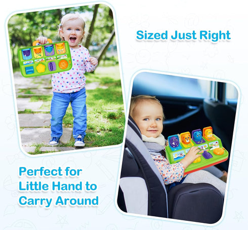 Baby Toys for 6-12 Months - Musical Pop-Up Cause and Effect Toys with Light & Music for Early Learning
