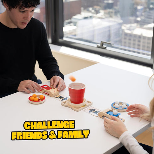 1-4 King Pong Original Shot-Making Tabletop Game for Kids, Teens & Adults | Players | Skill-Based Gameplay | Many Ways
