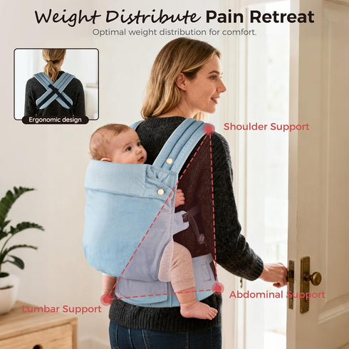 MOCKPOSE Ergonomic,Cozy 7-40lbs,3 Baby Carrier Newborn to Toddler- and Lightweight Infant Carrier for Carry Positions