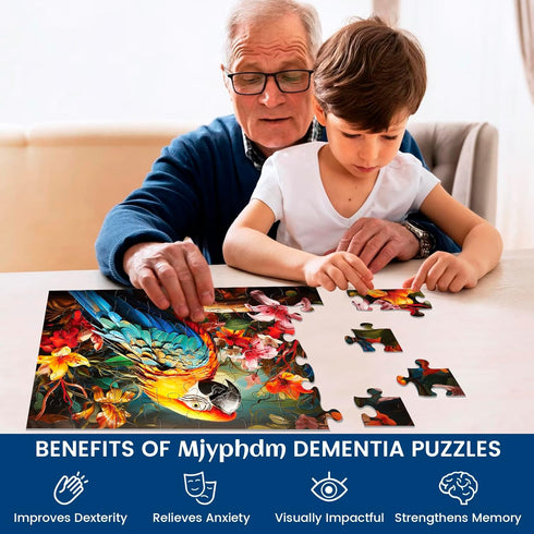 3 Packs Large Piece Puzzle for Seniors - 48 Pieces Dementia Puzzles for Elderly Adults with Storage Bags