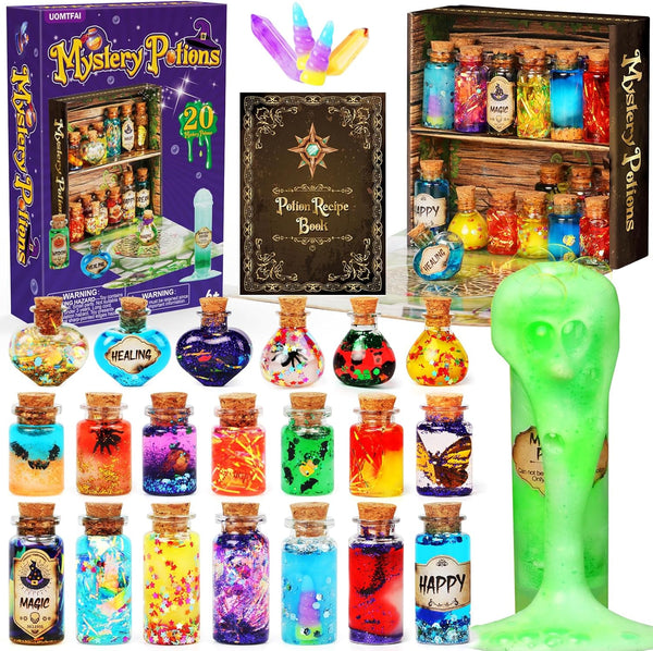 UOMTFAI Mystery Potion Craft Kit for Kids, Mix 20 Magic Wizard Potion,