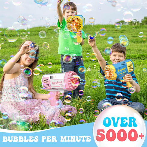 Beria Bubble Machine 2 Pack - Bubble Gun for Toddlers, Outdoor Indoor Toys for Kids Ages 4-8