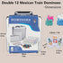 12 Set 91 Domino2-10 Doublefan Mexican Train Dominoes with Color Numbers,Double Numerical Domino Game, Chicken Foot
