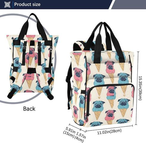 SUABO Backpack Dog Shaped Ice Cream Pattern Baby Diaper Bag Large Bag Waterproof Travel Diaper Bags for Moms and Dads