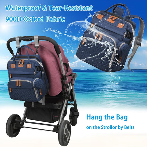 Backpack Jeryswet Baby Diaper Bags with Changing Station, Waterproof Large Capacity Diaper Bag for Moms Dads with USB