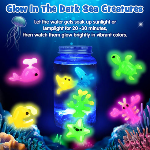 20 16 Mocoosy Magic Water Elf Toy Kit for Kids, Glow in the Dark Aqua Fairy Water Gel Kit with Gel & Molds, Make Your