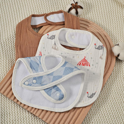 GLLQUEN BABY Muslin Drool Bibs for Boys and Girls, 8 Pack, Adjustable Baby Bibs for Teething and Feeding Essentials