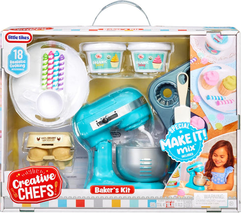 18 Set, 3+ Little Tikes Creative Chefs Bakers Kit with Make-It Mix Play Sand, Accessories, Realistic Pretend Play Boys