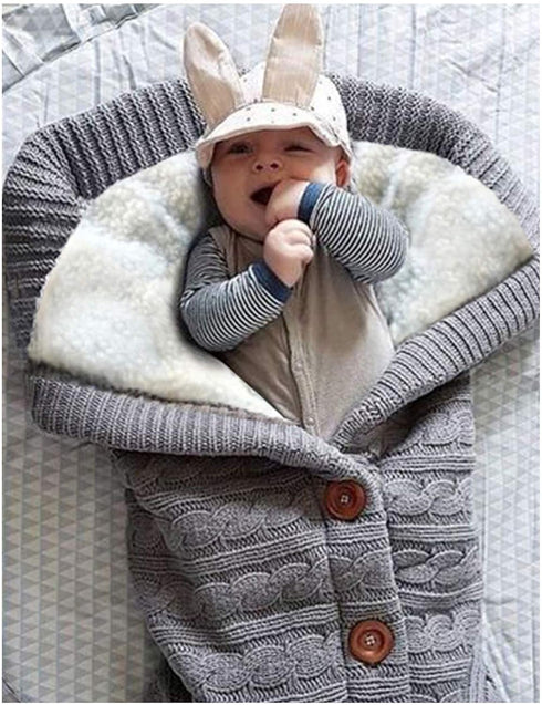 Grey1) XMWEALTHY Unisex Infant Swaddle Blankets Soft Thick Fleece Knit Baby Girls Boys Stroller Wraps (Baby