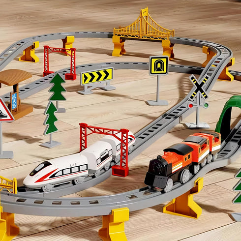 Snazzikid 119PCS Set 4-8, Set 3 4 5 6 7 8+ Electric Train for Kids Ages Battery Operated Train with Tracks, Gifts