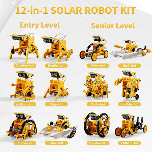 Lucky Doug 12-in-1 STEM Solar Robot Kit Gifts for Kids Ages 8-13, Boys Girls Educational Toys