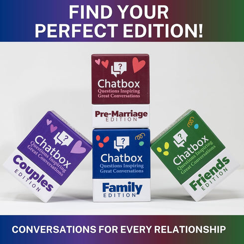 200 Chatbox Conversation Starter Cards - Family Games for Kids and Adults - Fun Travel Games - Party Card Game