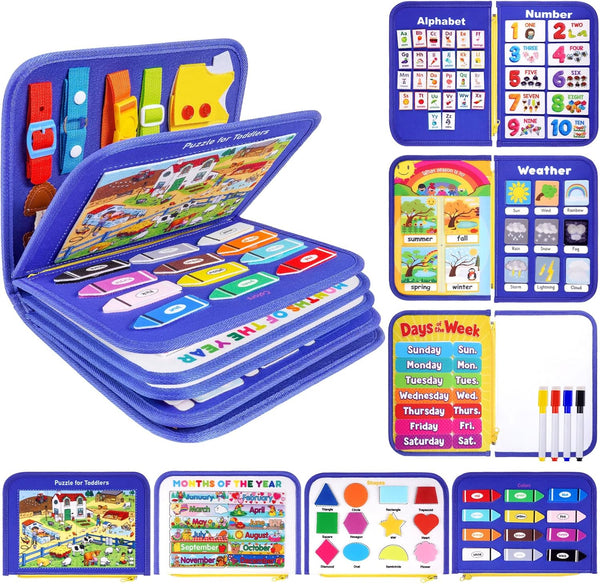 Toddler Busy Board Montessori Toys, Busy Book for Toddlers, Boy Girl Birthday