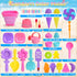 Set 3-10, Set Dreamon Collapsible Beach Toys for Kids Collapsible Sand Bucket Shovels with Mesh Bag and Beach Molds