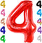 KatchOn Giant Red Number 4 Balloons, 40 Inch, 4th Birthday Balloons for Boys and Girls, Anniversary Decorations