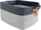 COMFY-HOMI Cotton Rope Woven Basket with Handles, Organizing Bins for Toys, Books, Cloth Storage, Light Grey