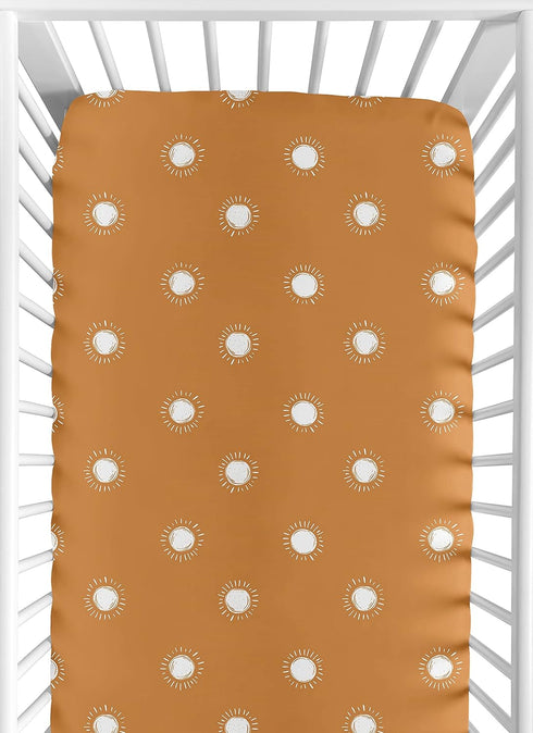 Sweet Jojo Designs Pumpkin Boho Sun Boy or Girl Fitted Crib Sheet