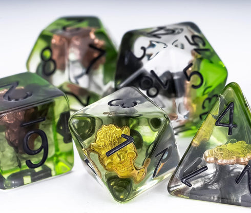 UDIXI 7PCS Polyhedral D&D Dice Set, Wolf Head 7-Die DND Dice Set for Role Playing Games