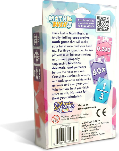Math Rush 3: Fractions, Decimals & Percentages - Cooperative Time-Based Math Flash Card Game for Kids and Families