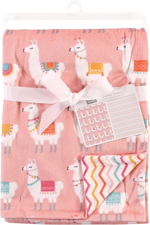 Hudson Baby Unisex Baby Plush Mink Blanket - Llama, One Size